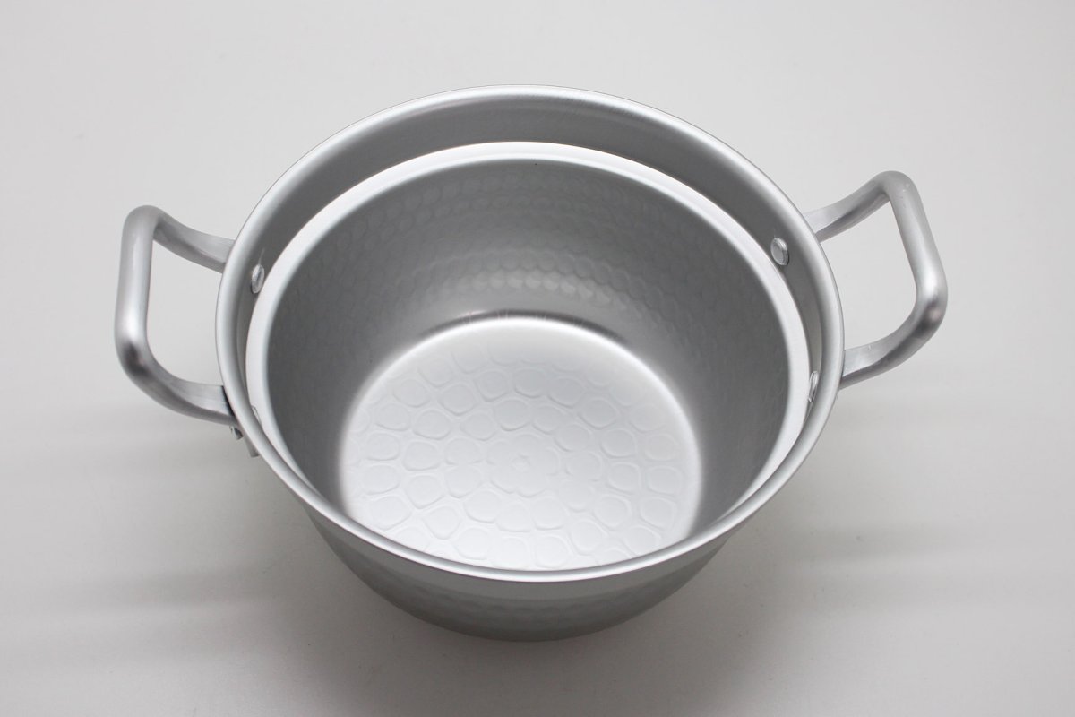 画像7: 北陸アルミニウム  段付鍋(木蓋付)  (7)