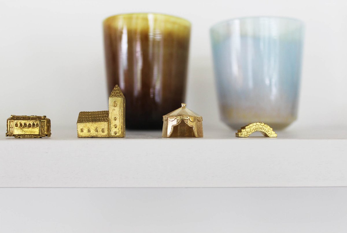 画像2: 穀雨 真鍮オブジェ  どこか遠くにある街 (2)