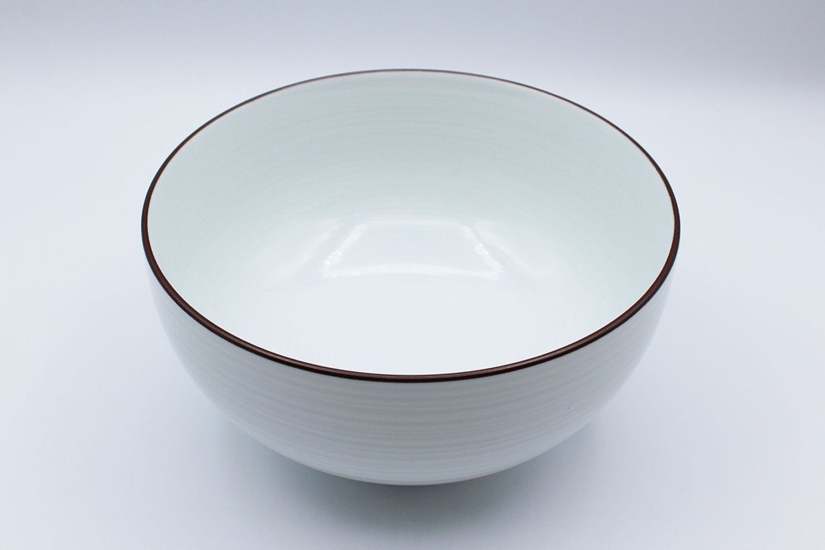 画像1: 白山陶器　 白磁千段 6寸深めん丼 (1)