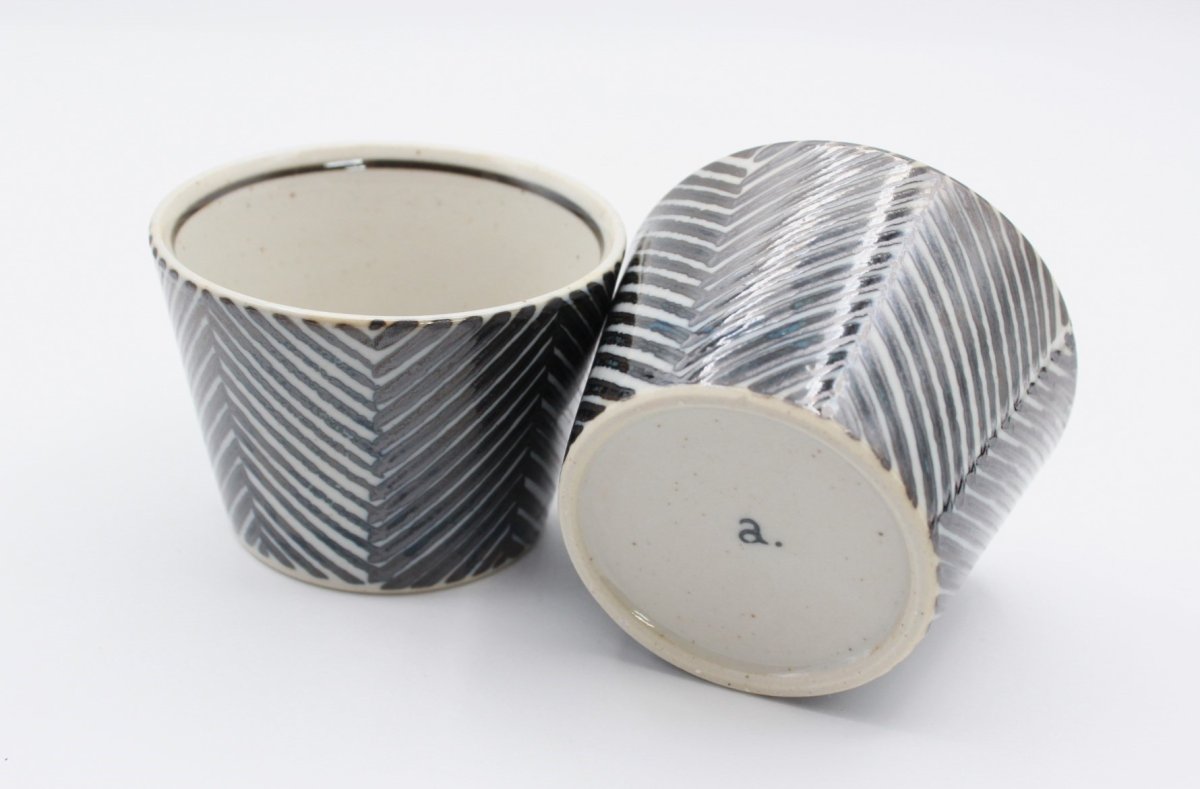 画像3: aiyu ORIME ヘリンボーン そば猪口 ブラウン (3)