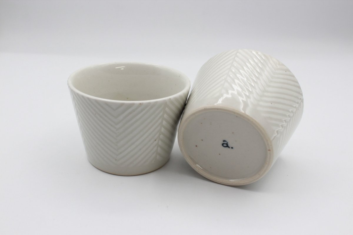 画像3: aiyu ORIME ヘリンボーン そば猪口 ホワイト (3)