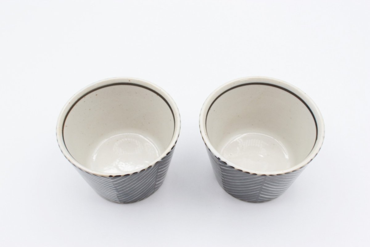 画像2: aiyu ORIME ヘリンボーン そば猪口 ブラウン (2)